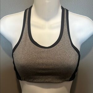 ATHLETIC WORKS Women's Black and Gray Sports Bra Size 36